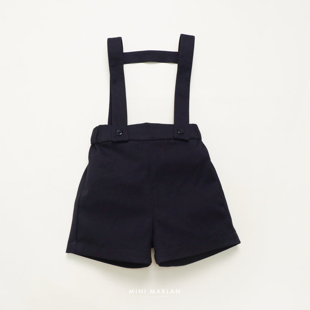 Ivy Overall Boy Shorts – Black Semi-Wool Festive Overall