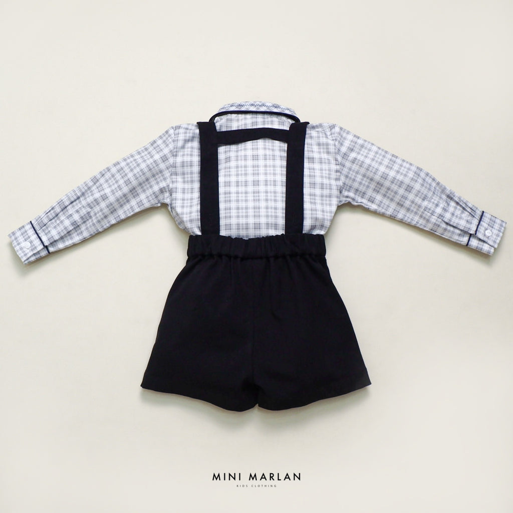 Ivy Overall Boy Shorts – Black Semi-Wool Festive Overall