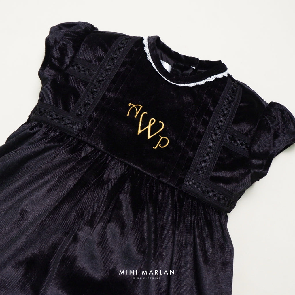 Ivy Black Romper – Velvet Baby Romper