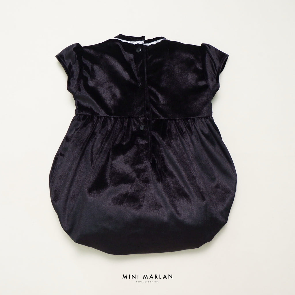 Ivy Black Romper – Velvet Baby Romper