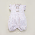 Verena Baby Girl Romper – Off White Cotton Print with Bird Motif