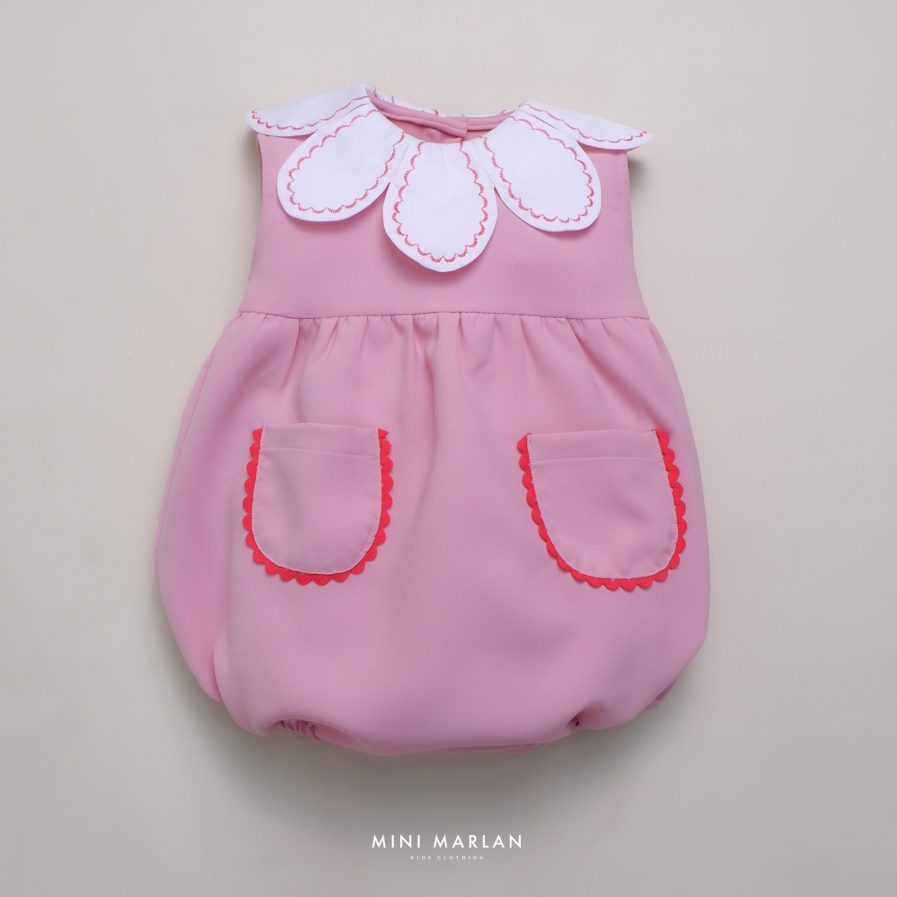 Britton Pink Romper – Scallop-Collar Romper