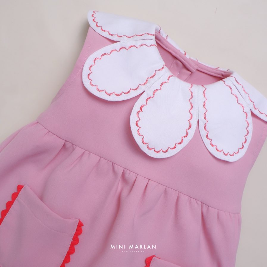 Britton Pink Romper – Scallop-Collar Romper