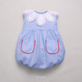 Britton Blue Romper – Scallop-Collar Romper