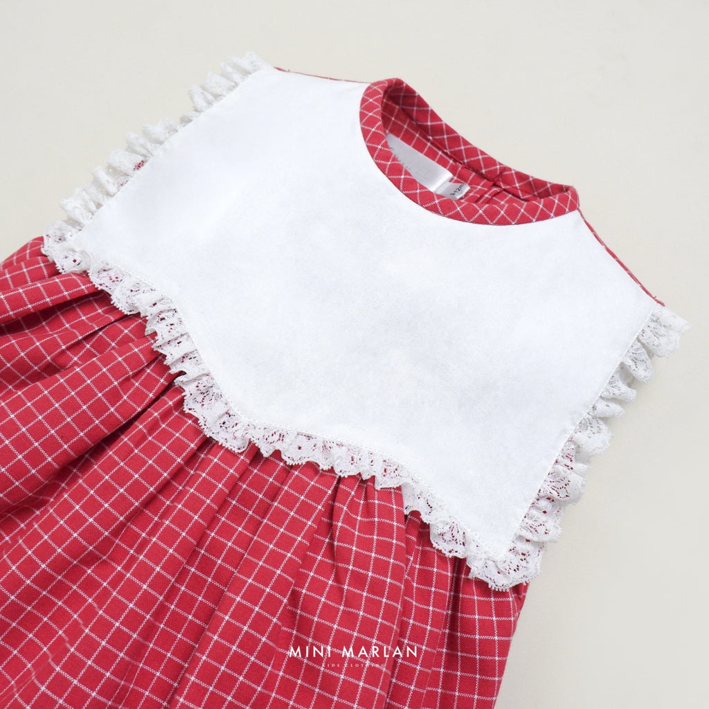 Carol Red Girl Romper – Personalized Cotton Blend Festive Romper