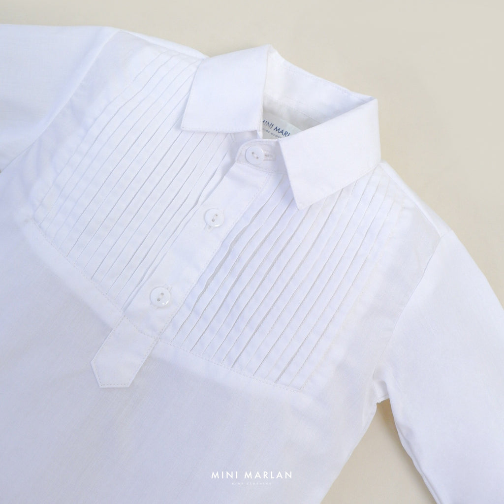 Daniel White Pintuck Shirt – Heritage Long-Sleeve Cotton Shirt