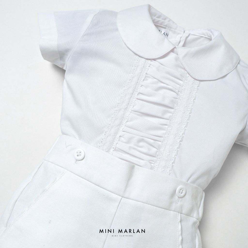 Victor White Boy Set – All-White Heritage Button-On Set