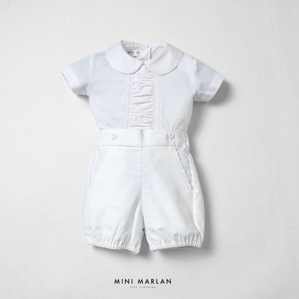 Victor White Boy Set – All-White Heritage Button-On Set