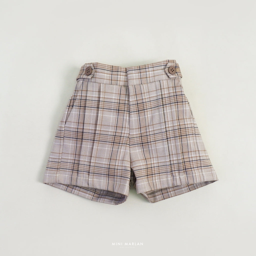Edgar Brown Tartan Shorts – Semi-Wool Plaid Shorts