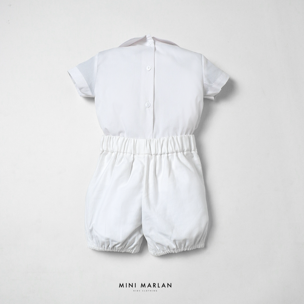 Victor White Boy Set – All-White Heritage Button-On Set