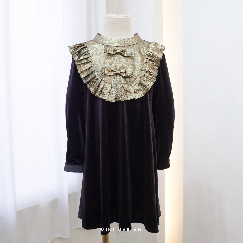 Ivy Black Gold Dress – Sumptuous Velvet Dress