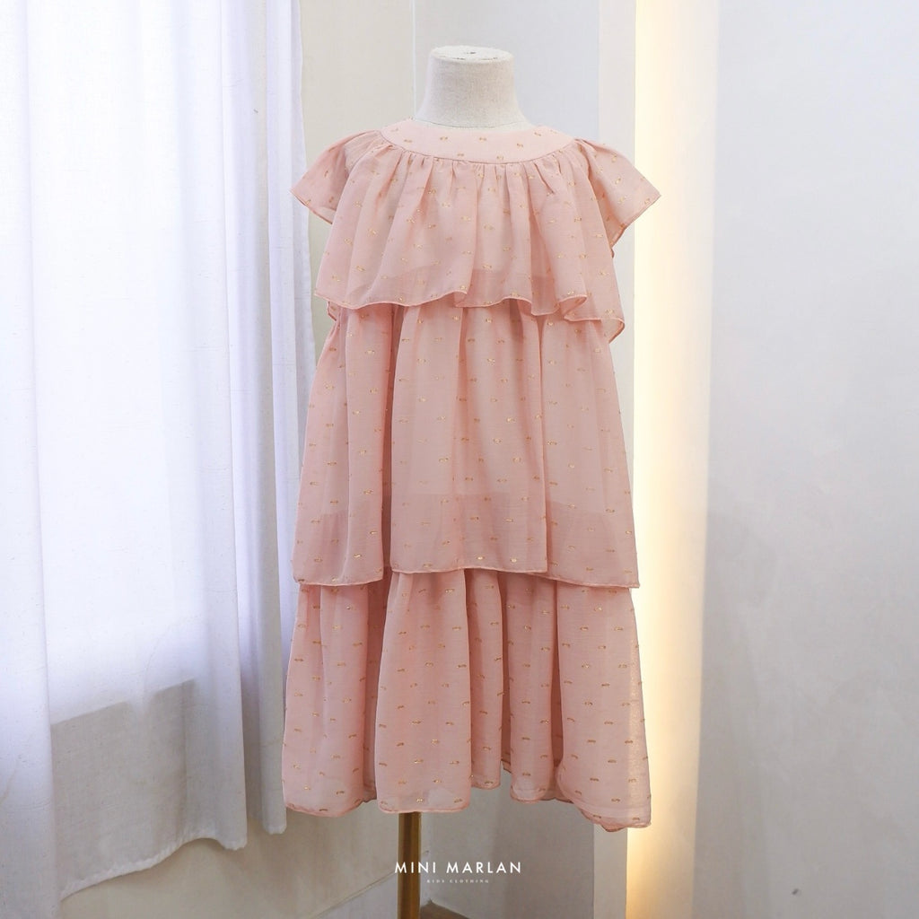 Quinn Girl Dress – Dusty Pink Sheer Glitter Dress for Girls & Babies