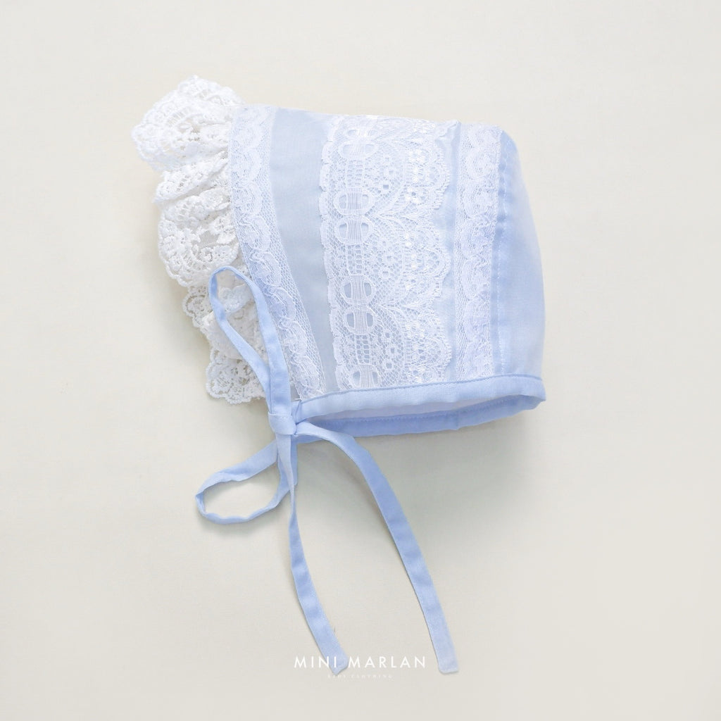 Celyn Lace Bonnet – Embroidered Cotton Lined Bonnet