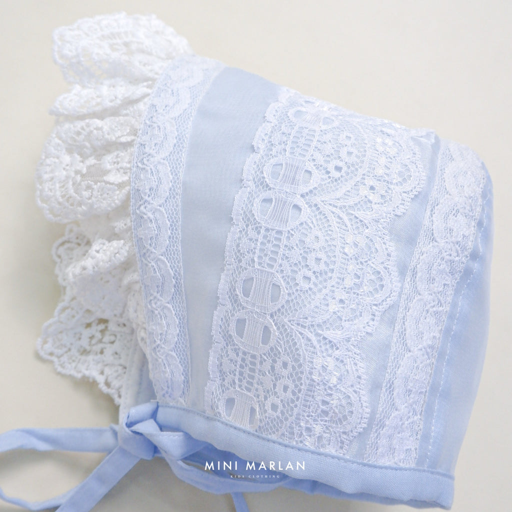 Celyn Lace Bonnet – Embroidered Cotton Lined Bonnet