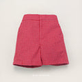 Carol Check Boy Shorts – Classic Red Grid Pattern Cotton Shorts