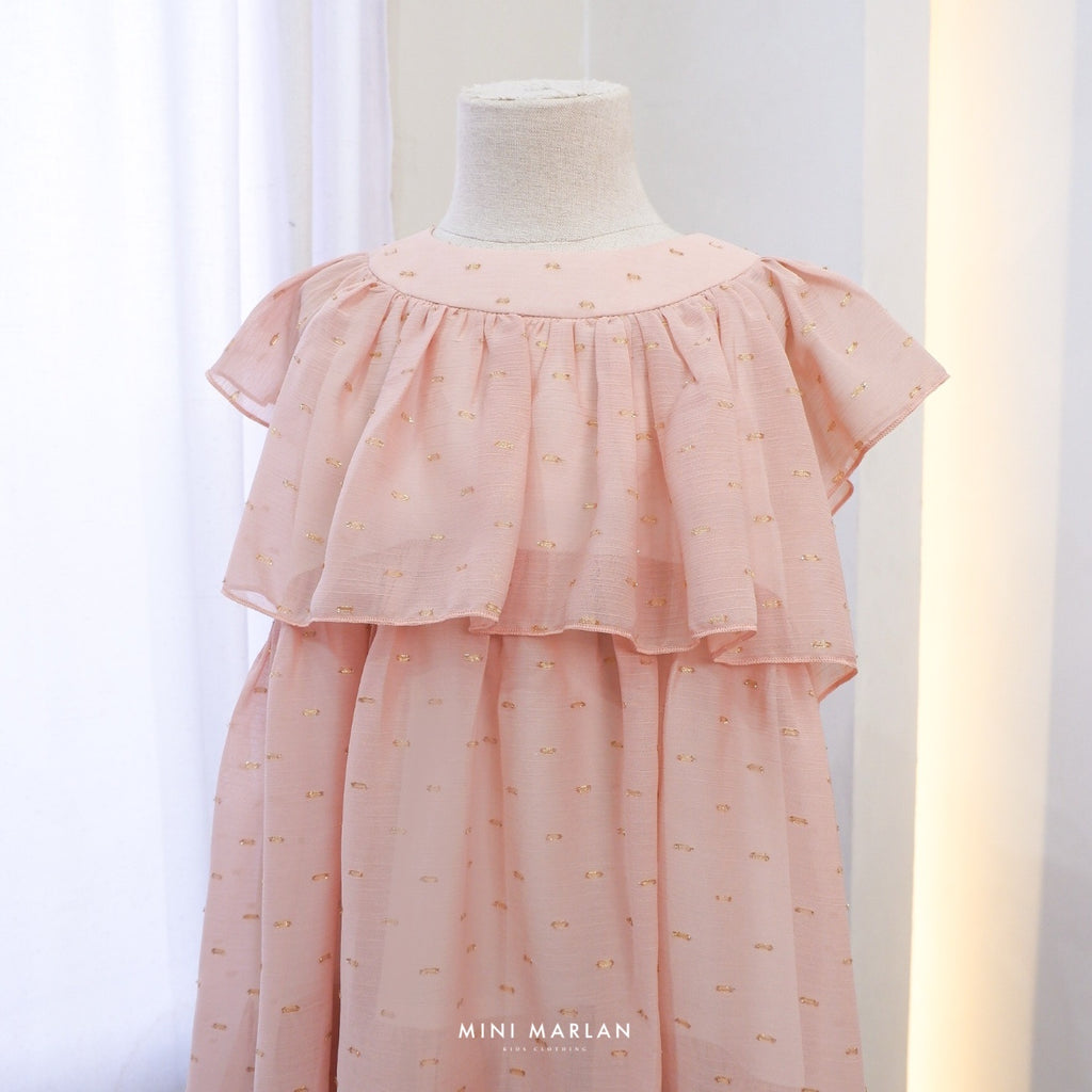 Quinn Girl Dress – Dusty Pink Sheer Glitter Dress for Girls & Babies