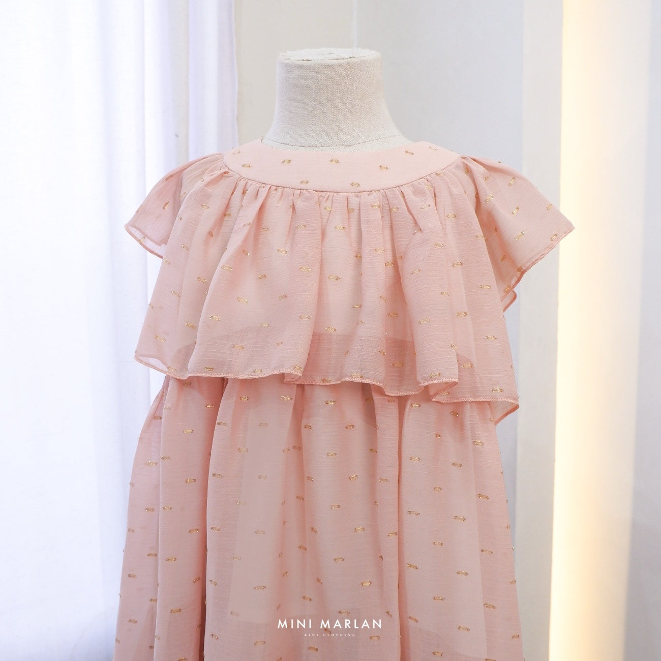 Quinn Girl Dress – Dusty Pink Sheer Glitter Dress for Girls & Babies