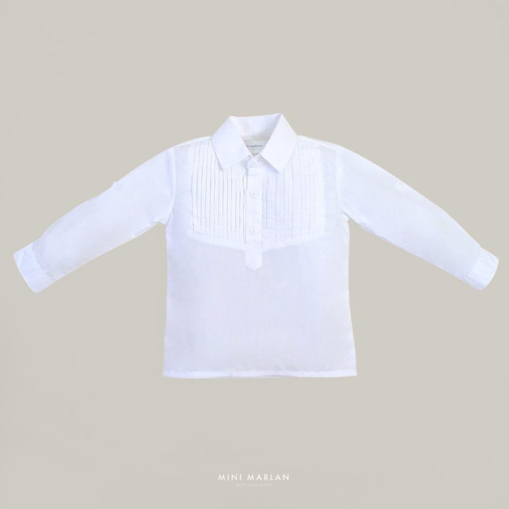 Daniel White Pintuck Shirt – Heritage Long-Sleeve Cotton Shirt