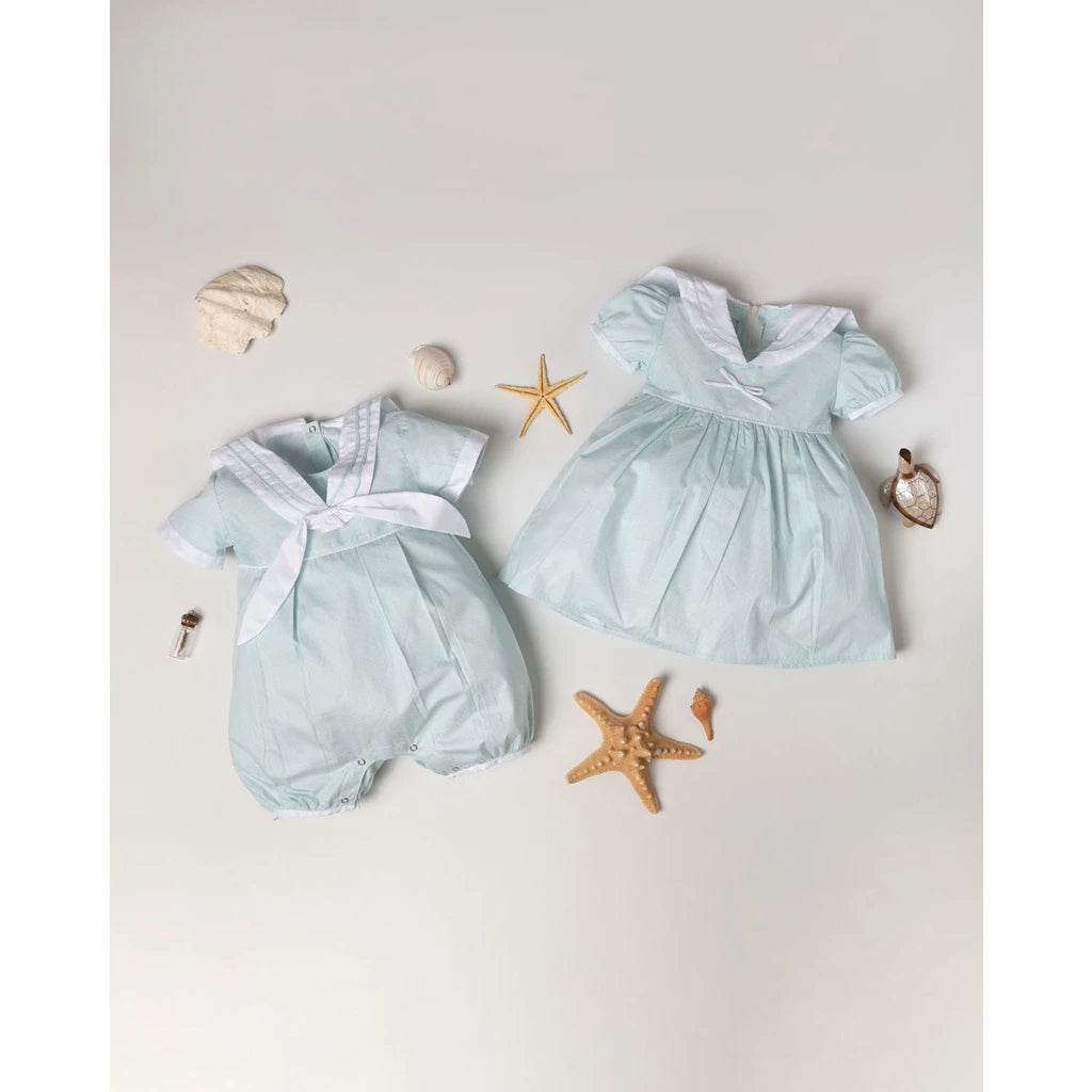 Franchie Mint Sailor Dress – Airy Nautical Cotton Dress