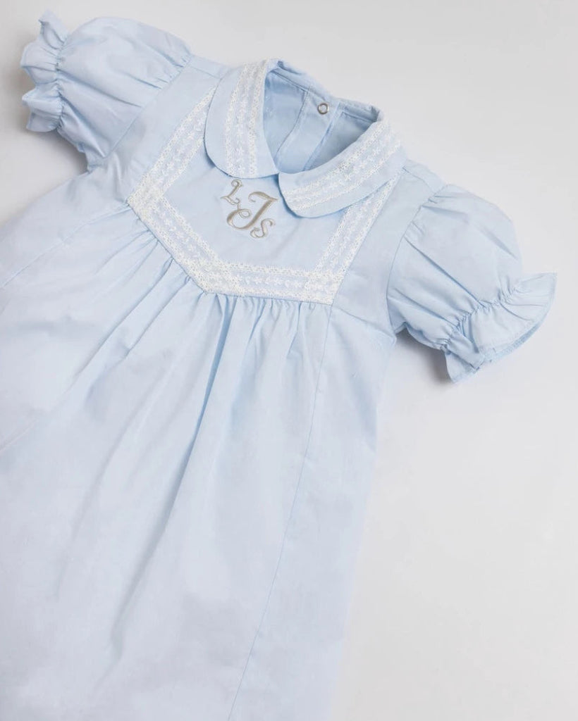Pepa Blue Dress – Classic Heritage Puff-Sleeve Poplin Dress