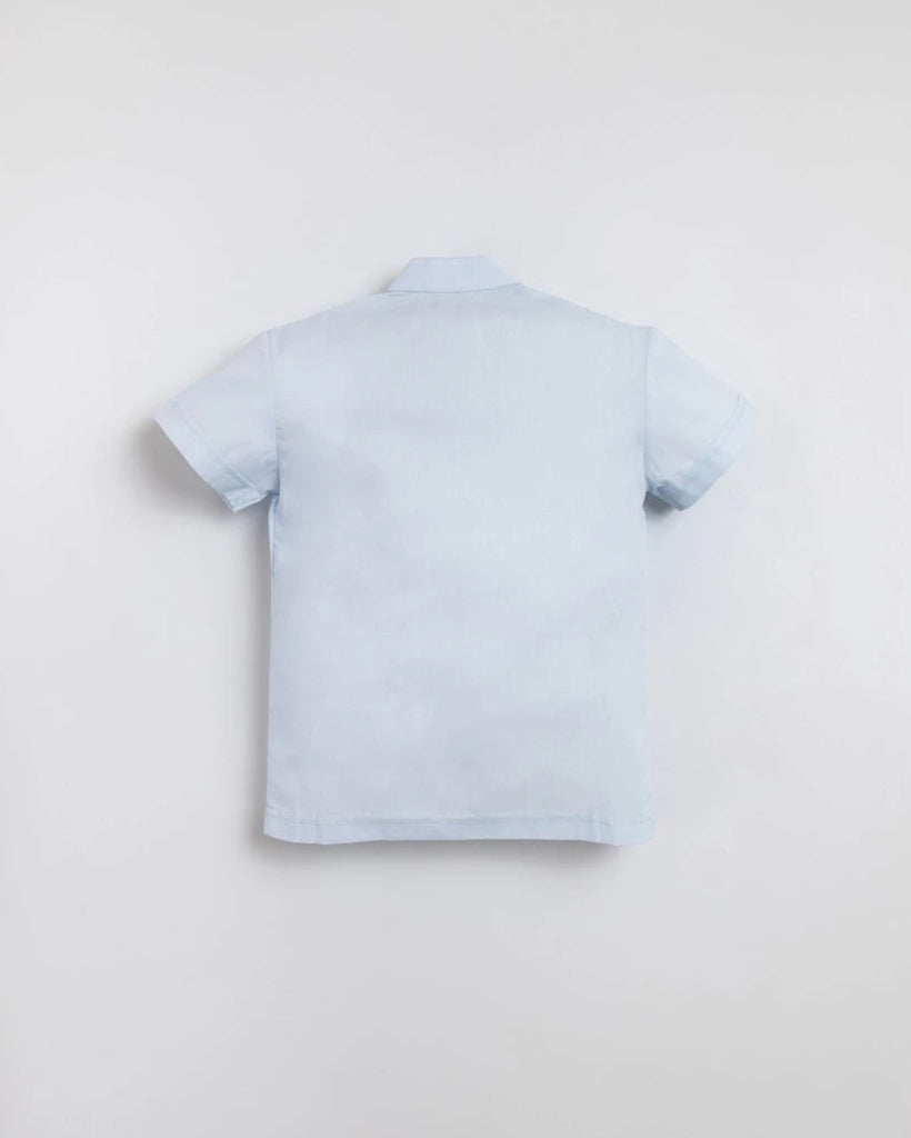 Pepa Blue Shirt – Classic Cotton Shirt with Pastel Accents