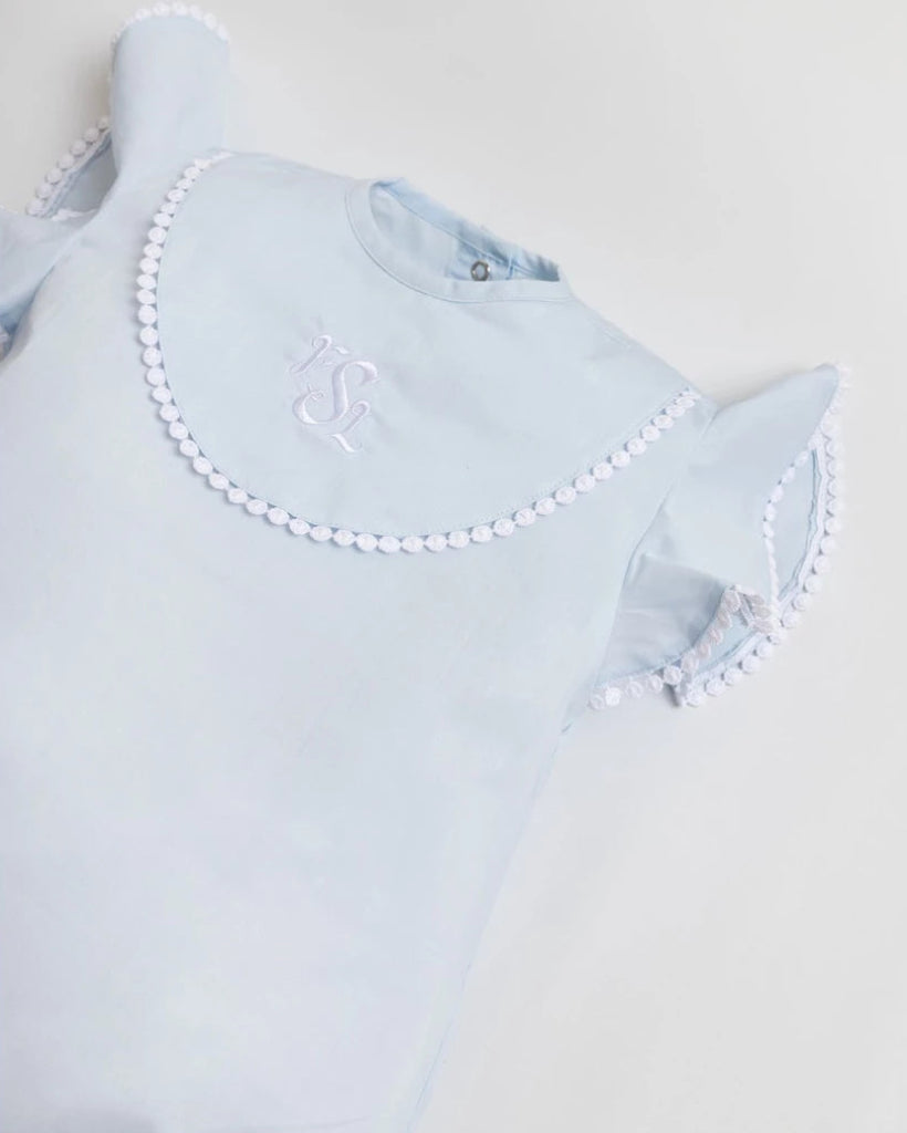 Pepa Blue Girl Romper – Personalized Heritage Cotton Romper