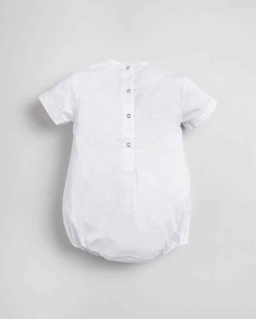 Victor White Boy Romper – Personalized Heritage Cotton Romper