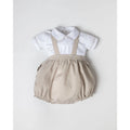 Elio Brown Set – Classic Cotton Shirt and Overall Short