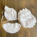 Gippy Flare Bonnet & Diaper Cover Set – Playful Japanese Elegance