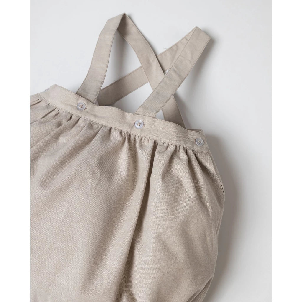 Elio Brown Set – Classic Cotton Shirt and Overall Short