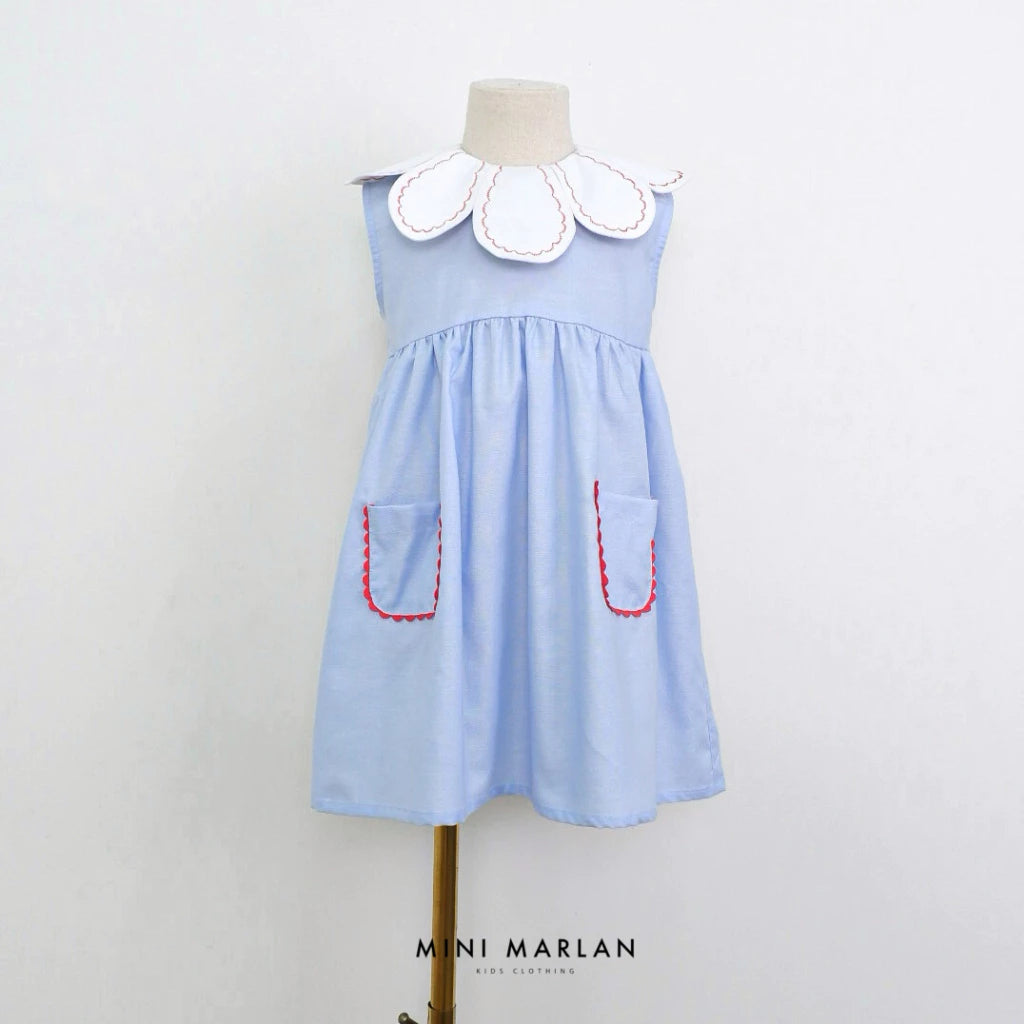 Britton Flower Collar Girl Dress – Playful Oxford Dress