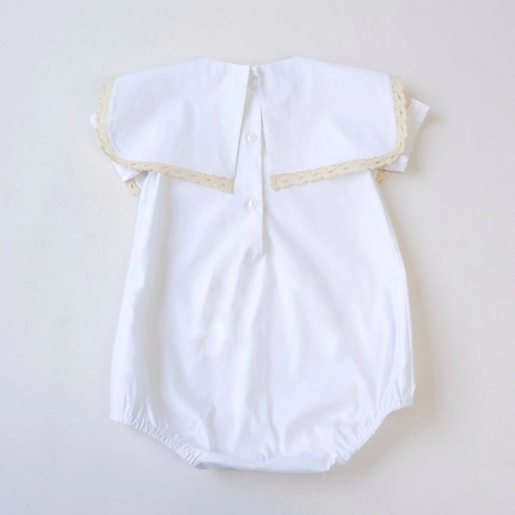 Cameron White Lace Romper – Timeless Keepsake