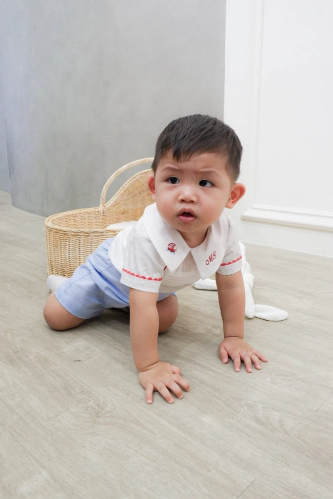 Britton Boy Set – Nautical Shirt and Oxford Shorts