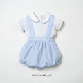 Elio Blue Set – Classic Cotton Shirt and Overall Short