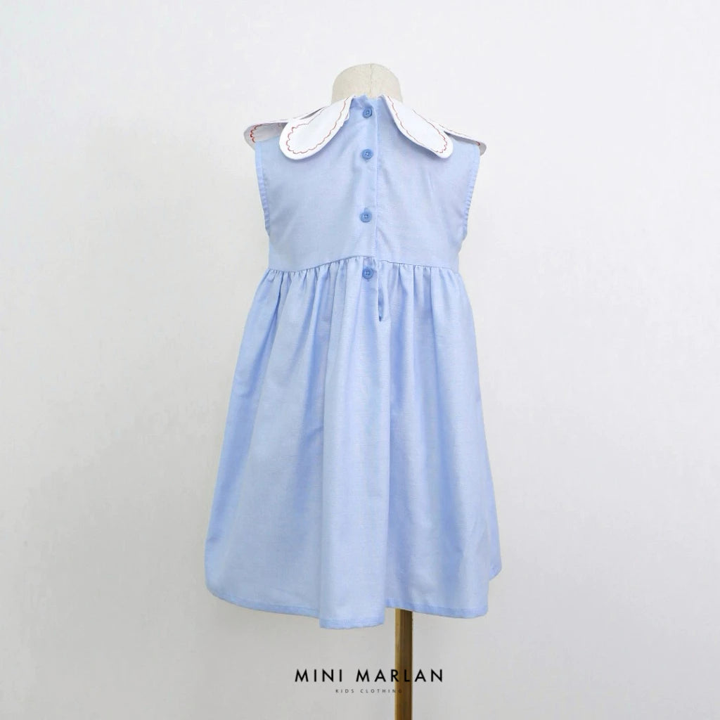 Britton Flower Collar Girl Dress – Playful Oxford Dress