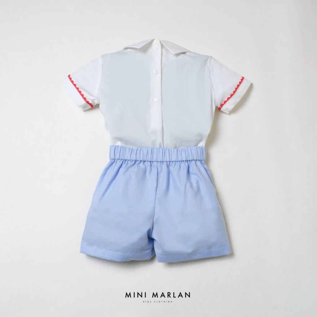 Britton Boy Set – Nautical Shirt and Oxford Shorts