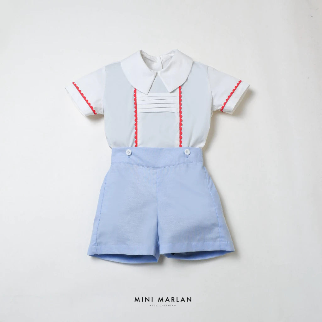 Britton Boy Set – Nautical Shirt and Oxford Shorts