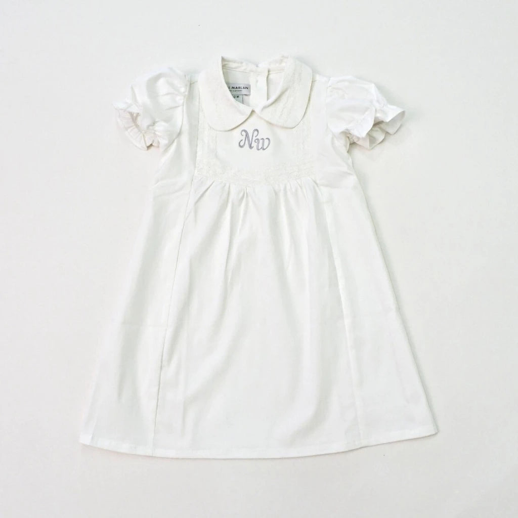 Pepa White Dress – Classic Heritage Puff-Sleeve Poplin Dress