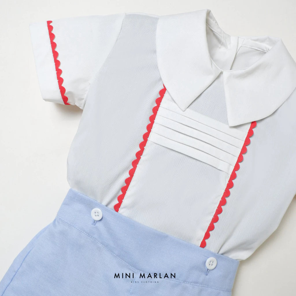 Britton Boy Set – Nautical Shirt and Oxford Shorts