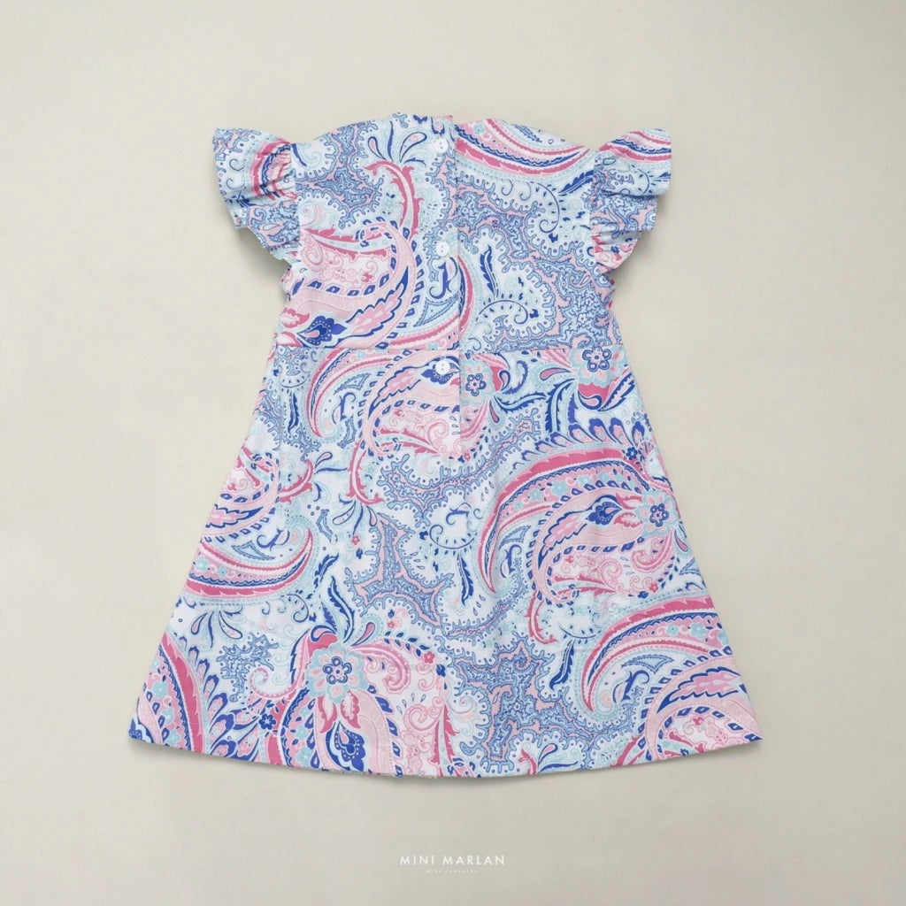 Aruna Batik Girl Dress – Playful Paisley Artistry
