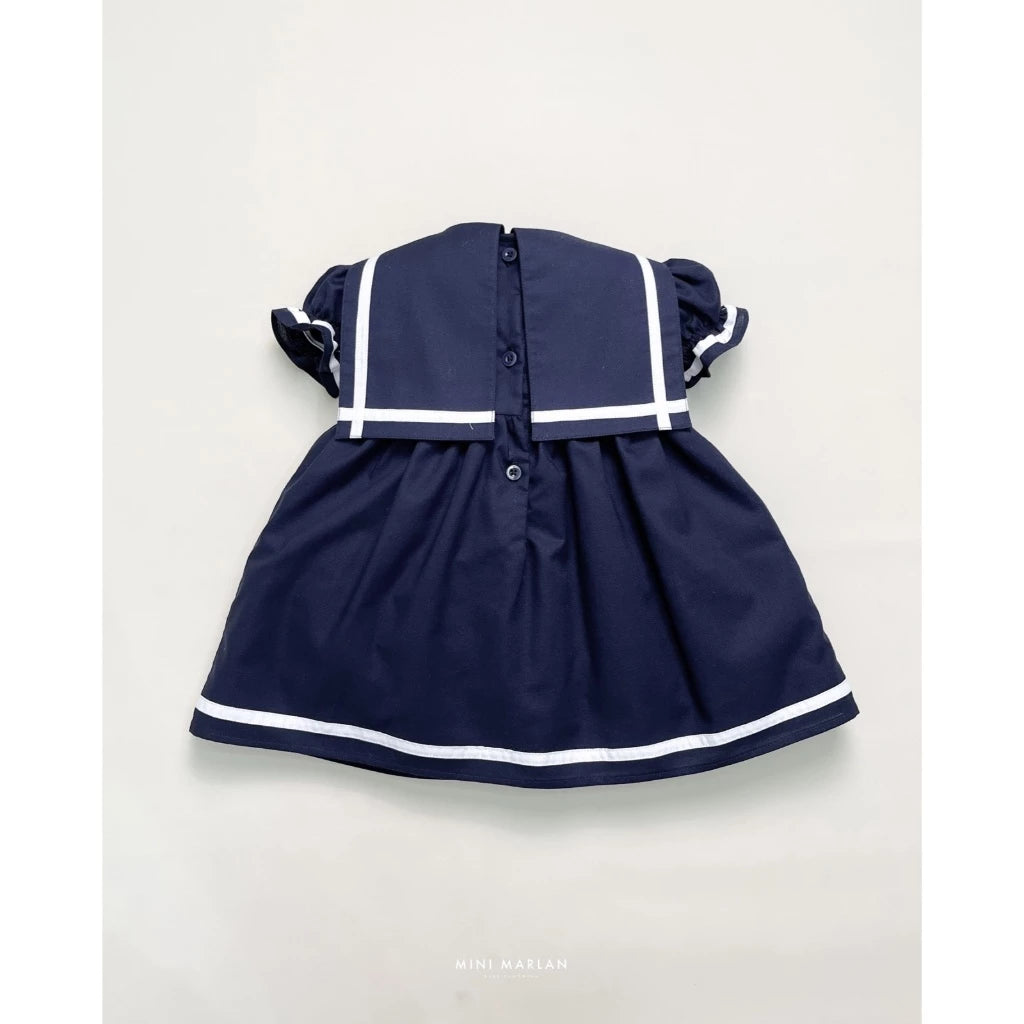 Sailor Navy Girl Dress – Timeless Nautical Elegance