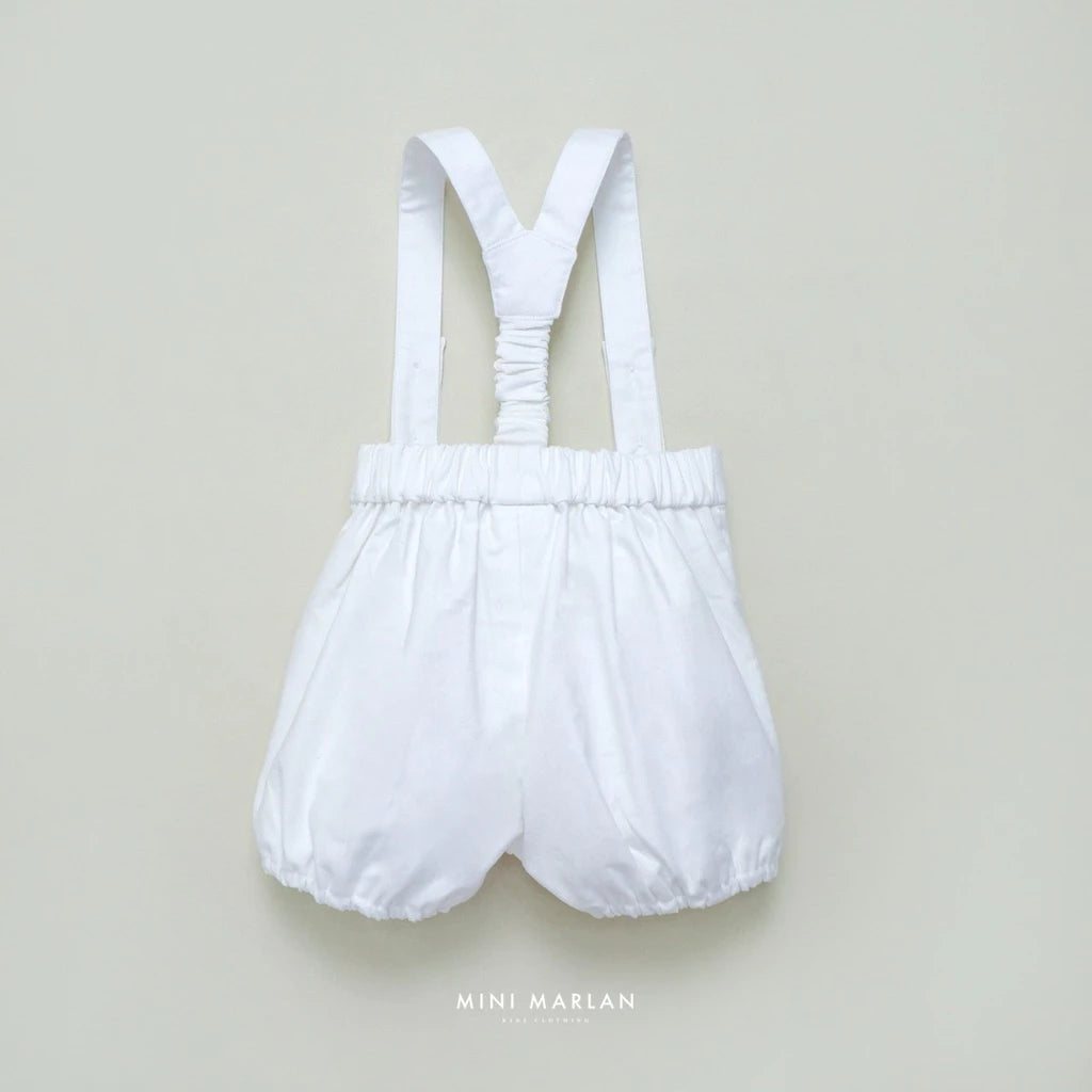 Dakota White Boy Overall Short – Pure Festive Elegance