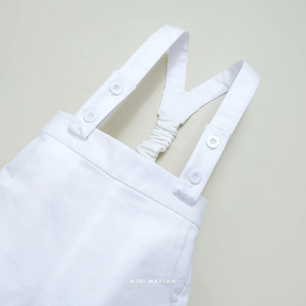 Dakota White Boy Overall Short – Pure Festive Elegance