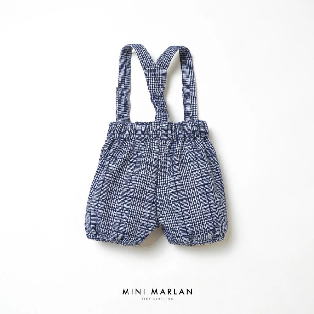 Dakota Blue Boy Overall Short – Classic Tartan Charm