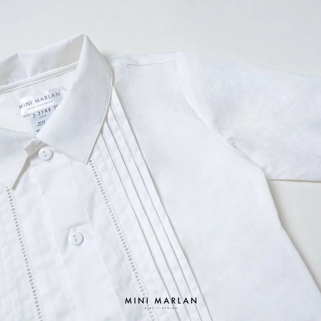 Connor White Long Sleeve Shirt – Timeless Lace Sophistication