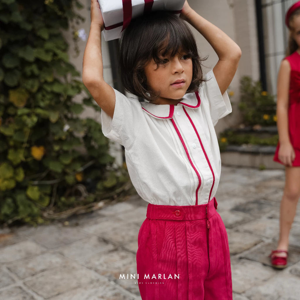 Noelle Red Corduroy Shorts – Festive Comfort & Heritage Style