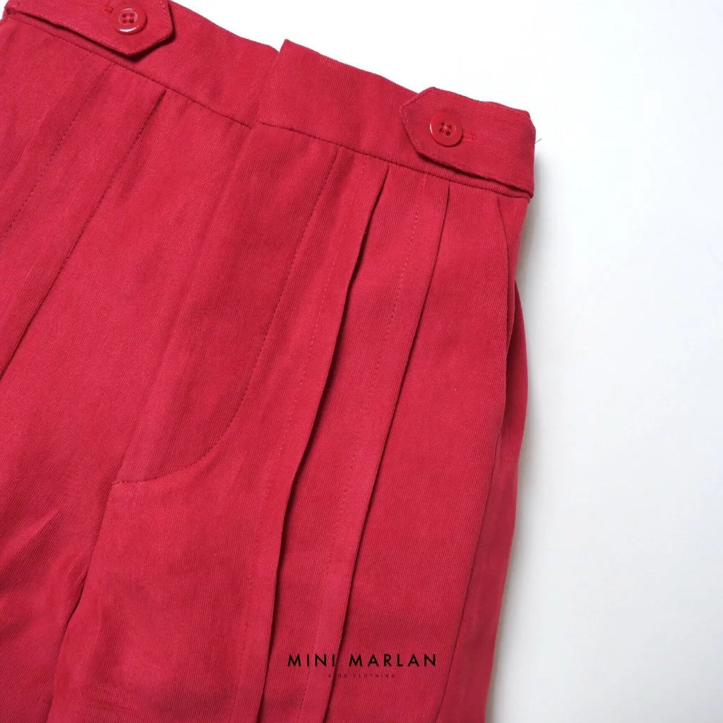 Noelle Red Corduroy Shorts – Festive Comfort & Heritage Style