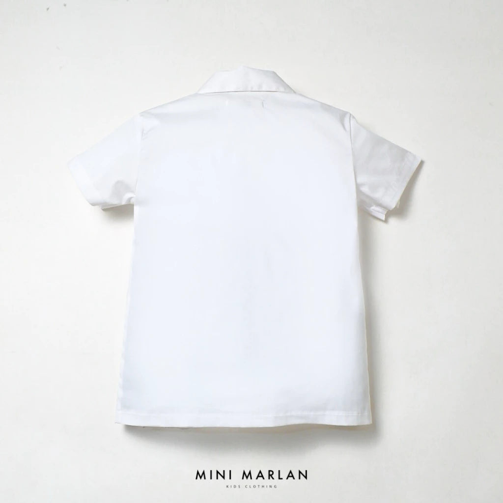Connor White Short Sleeve Shirt – Refined Lace Detail