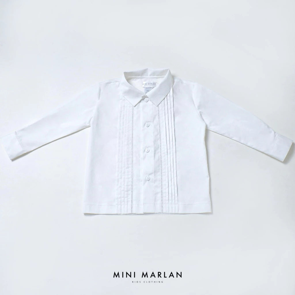 Connor White Long Sleeve Shirt – Timeless Lace Sophistication