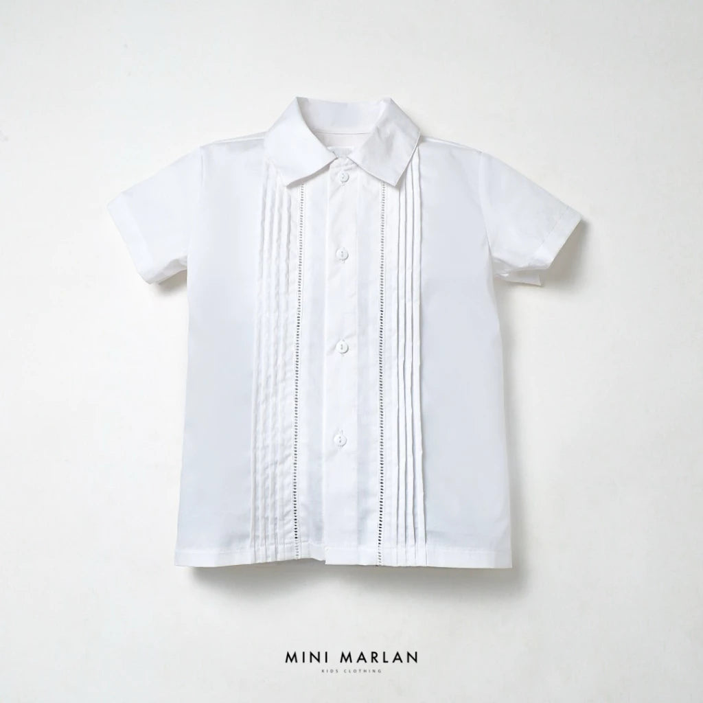 Connor White Short Sleeve Shirt – Refined Lace Detail